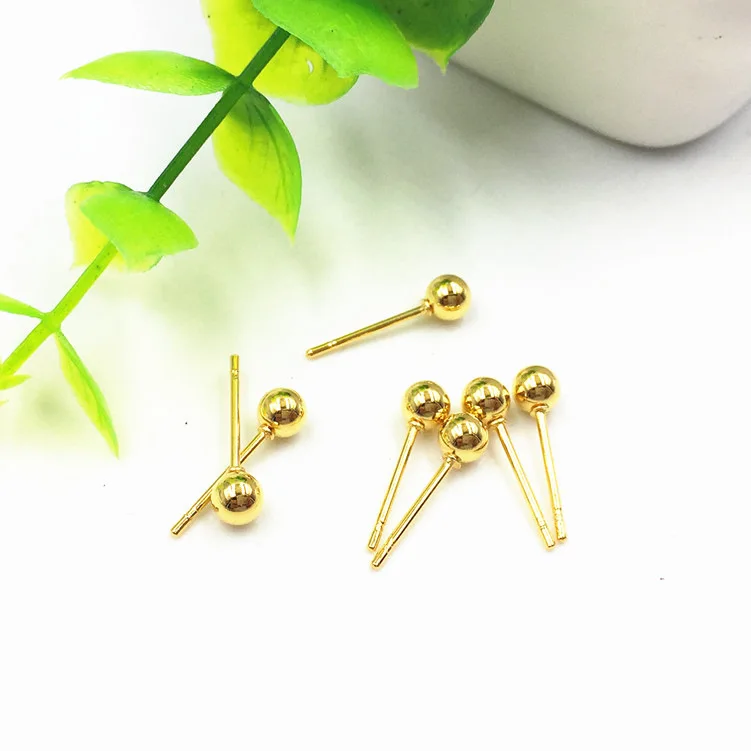 10pcs 2/3/4/5/6mm 316L Stainless Steel DIY Jewelry Findings Golden Earrings Ear Studs Earstuds Post Back Earnut Accessories