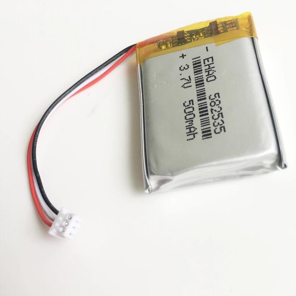 3.7V 500mAh litowo-polimerowa LiPo akumulator z JST 1.25mm 3pin złącze 582535 do Mp3 GPS kamera Bluetooth zegarek