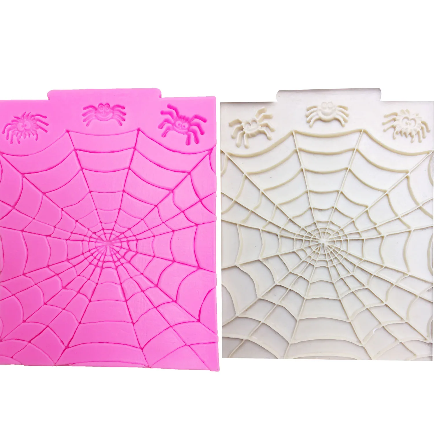M0746 Halloween Spider 3D Fondant Chocolate Silicone Molds Decorating Cobweb lace  for Cakes Baking Accessories Tools