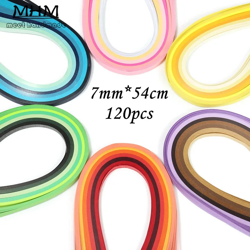 100PCS Quilling Tools Paper Craft 7mm*54cm Mixed Colors Colorful DIY Paper Material Origami Scrapbooking Slotted Paper Quilling