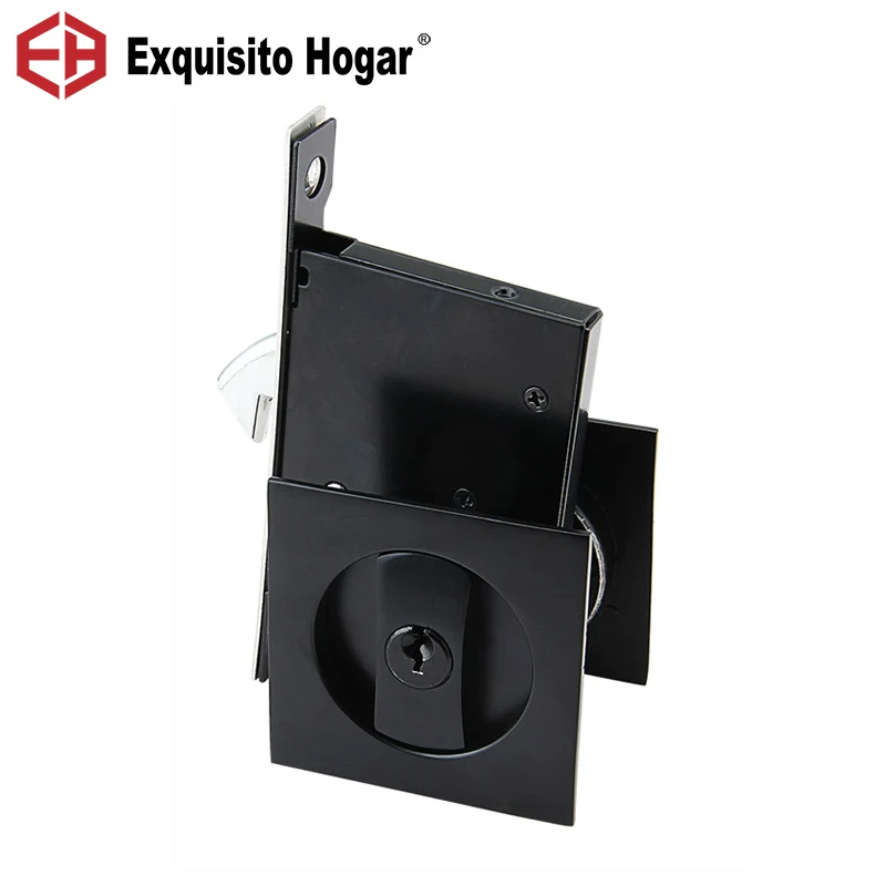 Safety Door Lock Indoor Room Lock Push  Pull Storehouse Cabinet Kitchen Toilet Invisible Door Hook Hardware With Keys