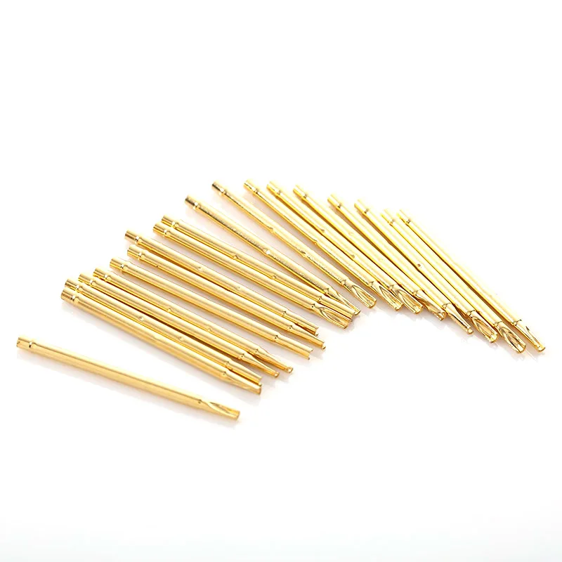 20/100PCS R100-2S Test Pin P100-B1 Receptacle Brass Tube Needle Sleeve Seat Solder Connect Probe Sleeve 29.2mm Outer Dia 1.67mm