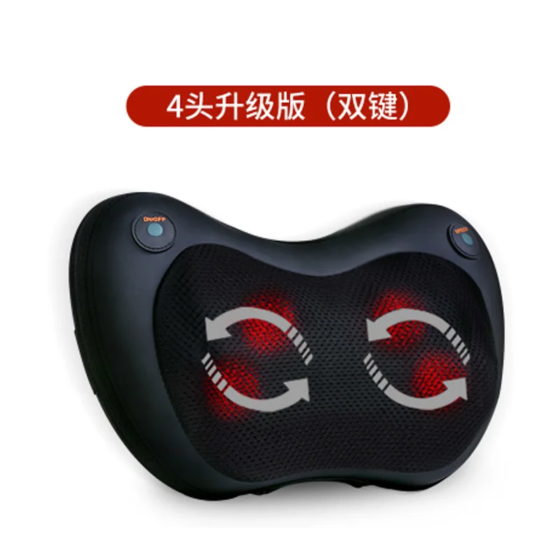 Cervical Vertebra Massager Rotation Heating Therapy Pillow 3d Kneading Masssage Cushion Electric Neck Shiatsu Massage Car Home