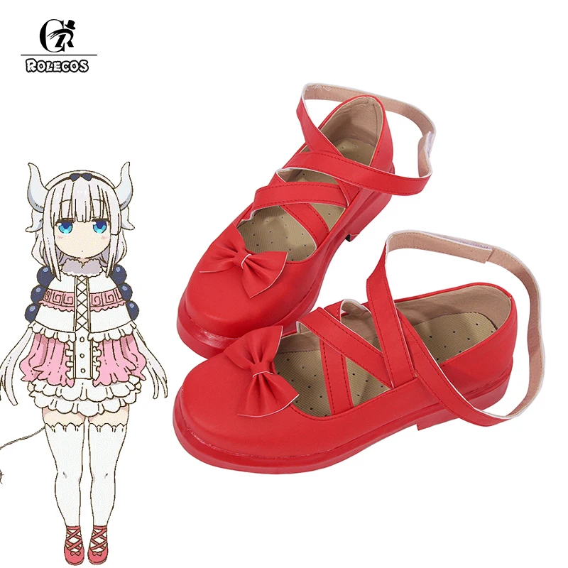 ROLECOS Kamui Kanna Lolita Shoes Kobayashi-san Chi no Maid Dragon Anime Cosplay Shoes Miss Kobayashi's Dragon Maid