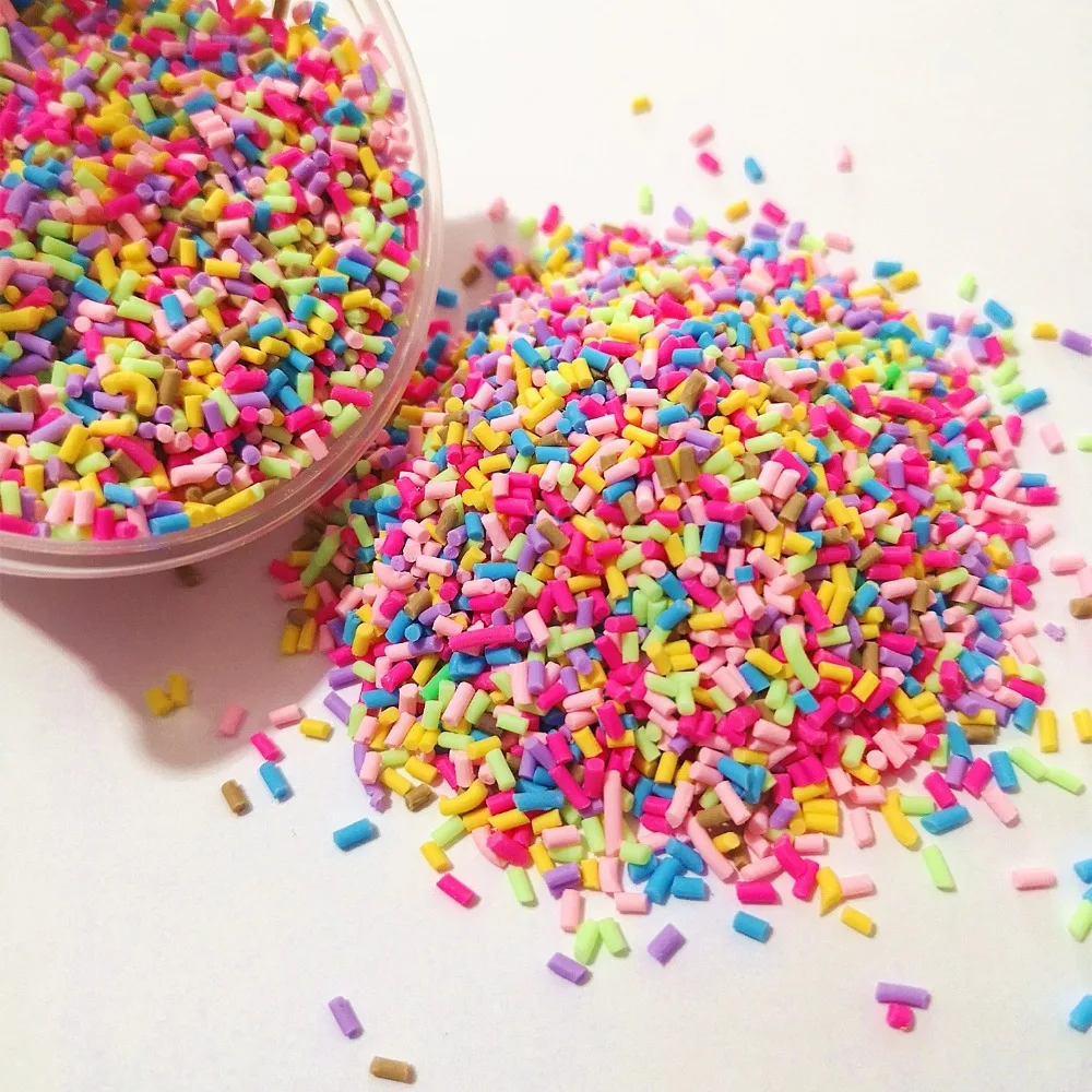 

100g Mixed Color Clay Chocolate Sprinkles Heart Shaped DIY Parts Fake Cake Decorating Polymer Clay Sweets Deco Decoration