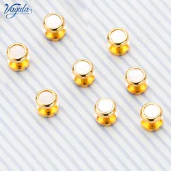 VAGULA 8PCS Shirt Stud 24K Gold-color Cufflink Top Quality Mother Pearl Natural Shell Tuxedo anBrd Sleeve Button Gift V17