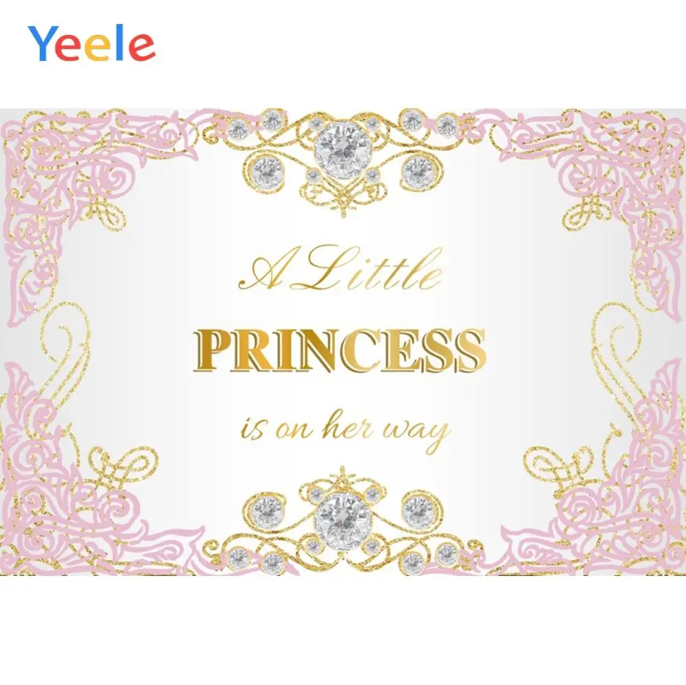 Yeele เจ้าหญิงฉากหลังสีชมพูริ้วทองเพชร Shower การถ่ายภาพพื้นหลังการถ่ายภาพฉากหลังสำหรับ Photo Studio