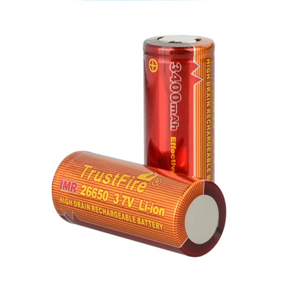 

20pcs/lot Trustfire IMR 26650 3400mAh 30A 3.7V Battery High Drain Rechargeable Lithium Batteries Cell For Electronic Cigarettes