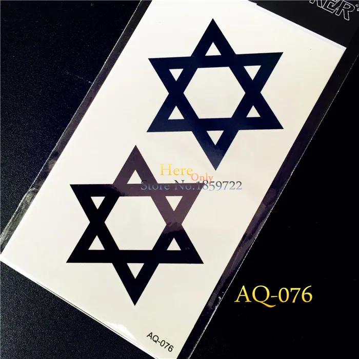 Couverture de Tatouage Temporaire Sexy pour Homme et Femme, Noir, Bleu, Hexagone, Étoile de FC, Cicatrice, Étanche, Faux Tatouages, Bras, Cou, Art Corporel, 1Pc