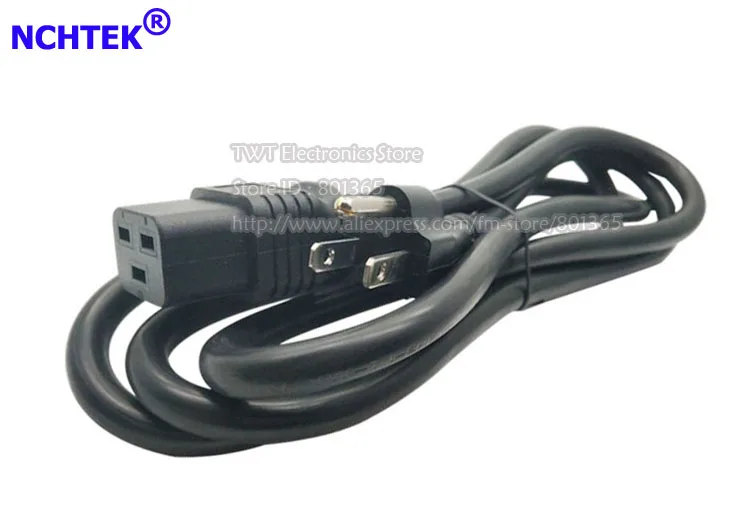 NCHTEK USA NEMA 5-15P 3Pin Male Plug To to IEC 320 C19 Female Power Adapter Cable About 1.8M / 1PCS