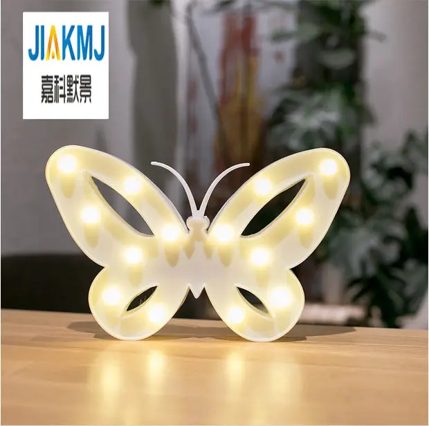 2017 new LED butterfly night light living room bedroom children's kids room creative lights cafes florist clothing store decorat