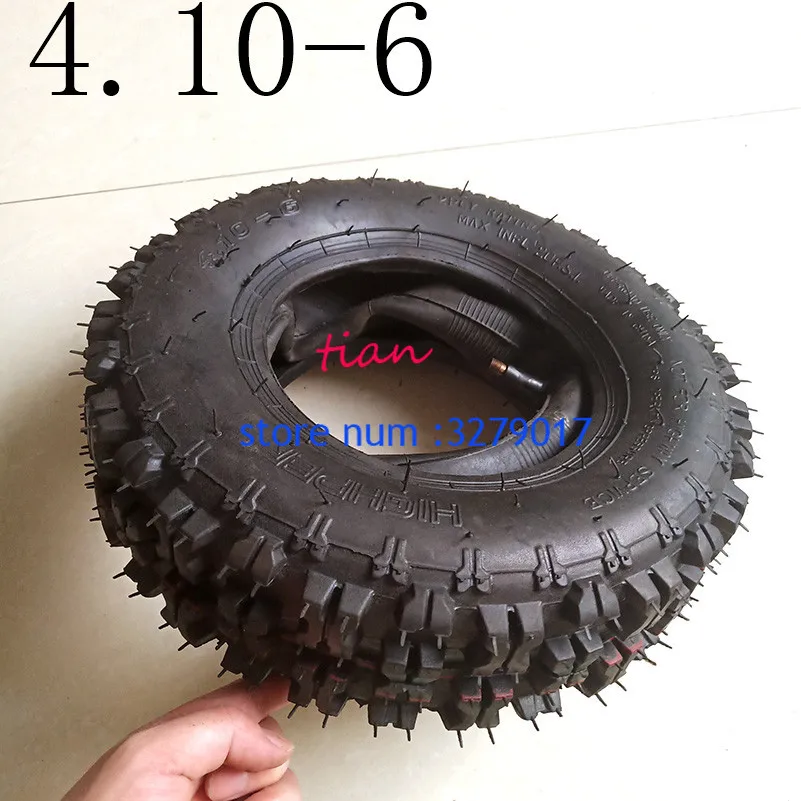 Free Shipping Good Quality 4.10-6 Tyre and Rim Fit All Models ATV Go Kart MIni Quad 47cc 49cc Snowplow Tires Snowmobile Tires