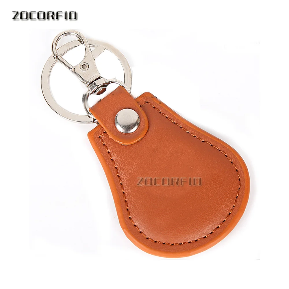 Wholesale 10pcs/lot TK4100 RFID Proximity Access Control Card rfid tag 125Khz ( Leather keychain)