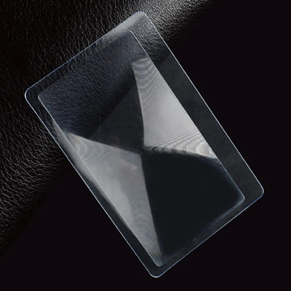 Fresnel – carte de crédit transparente, 5 pièces, loupe 3 X