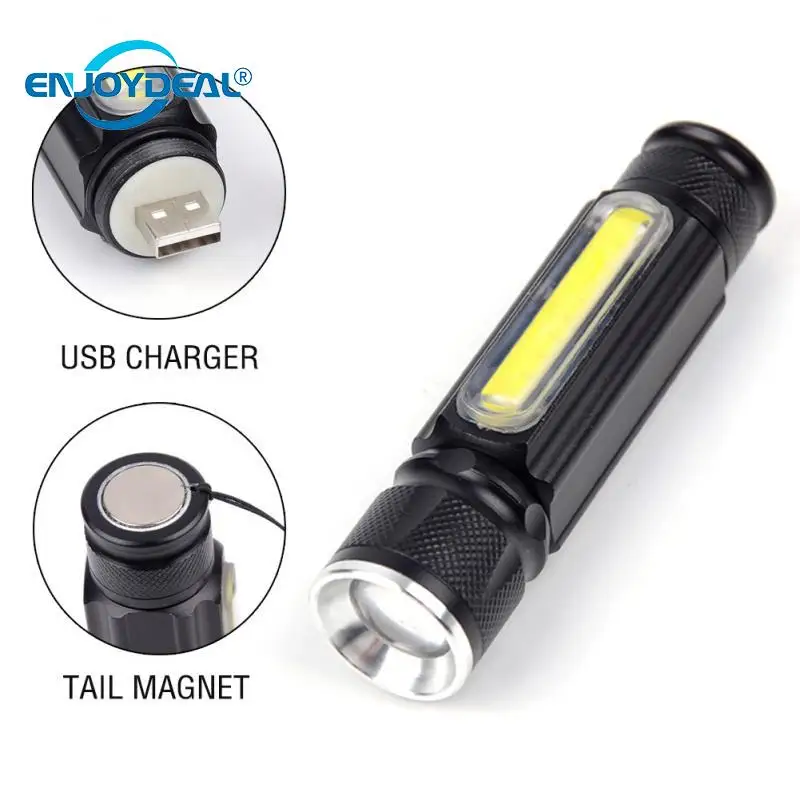 3800Lm COB Led Flashlight USB Rechargeable Magnet Lamp Torch Led Camping Lantern Waterproof Zoomable Flash Light Penlight