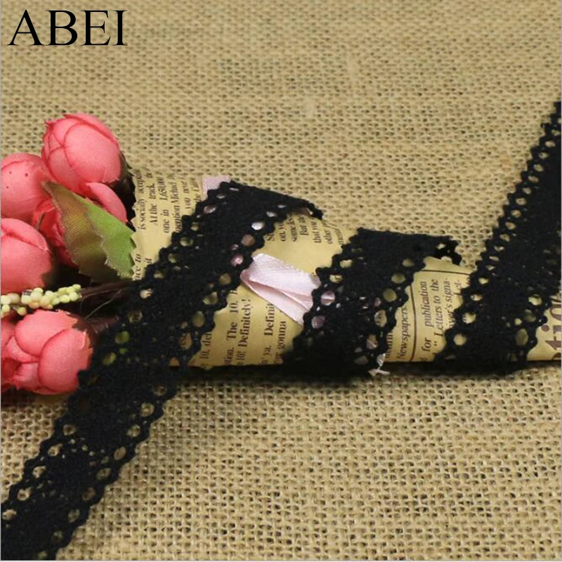 20yards/lot White Cotton Lace Trims Embroidered Beige Black Natural Cotton lace Fabric Material Scrapbooking Wedding Decors DIY