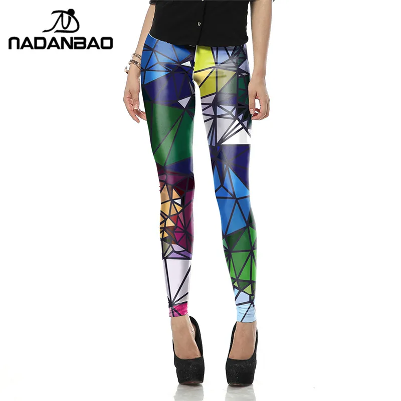 NADANBAO-mallas con estampado 3D para mujer, leggings de color fluorescente, pantalones, novedad