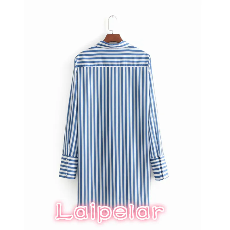 Đầm Nữ Áo Sơ Mi Sọc Dài Áo Tay Dài Nữ Không Đều Văn Phòng Cao Cấp Blusas Hàn Quốc Quần Áo Thời Trang Dạo Phố