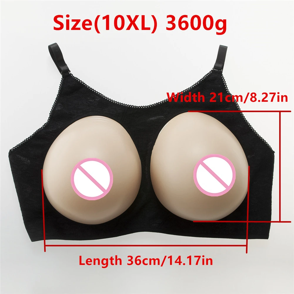 Bra Breast Suit 3600g/Pair Huge Artificial Breast Crossdresser Silicone Breast Forms For Men Fake Breast Boobs Enhancer CD