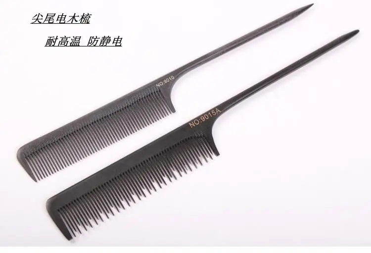 Tail Comb Carbon Fiber Combs Heat Resistant Antistatic Cutting Comb Anti Static Barber Tool