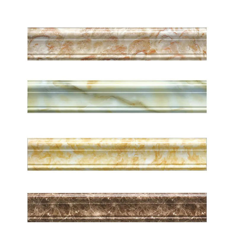 3D Marble Self-adhesive PVC Waterproof Baseboard Wallpaper For Walls Roll Kick Wall Sticker Waist Line Kitchen Bathroom Decor