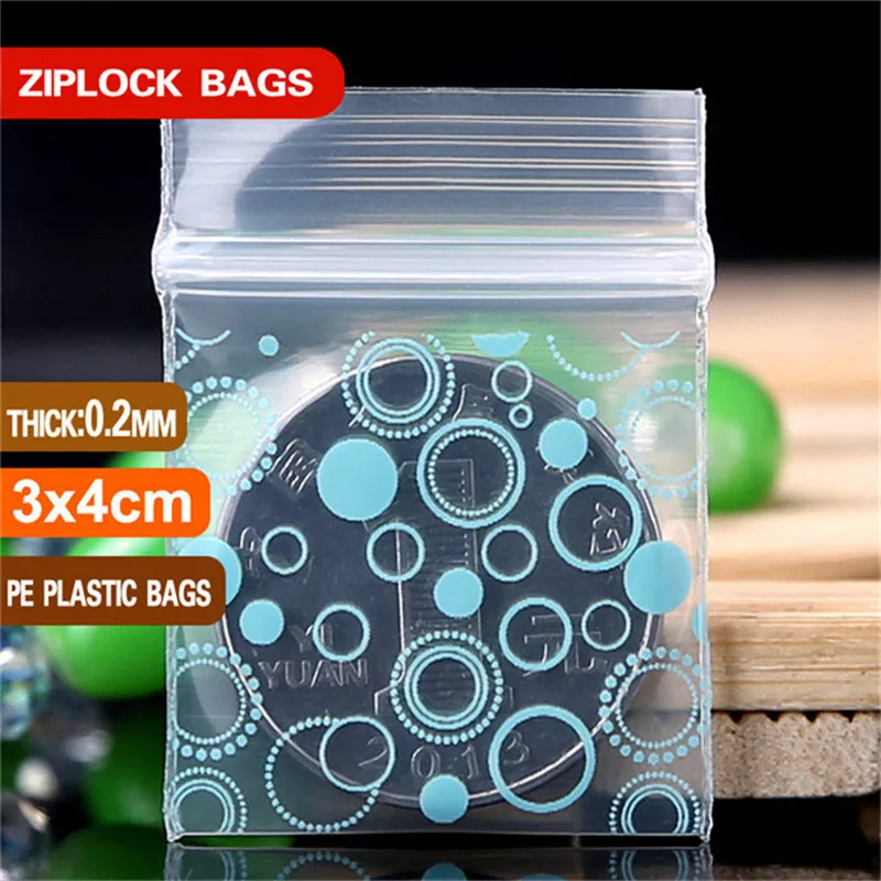 Small Colors Plastic Zipper Bags, Ziplock Bag, Ziplock Pill Pack Pouches, Mini Zip lock Bags, Plastic Packaging Bag, 0.2mm