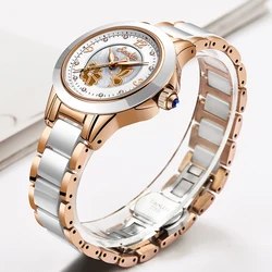 SUNKTA Ceramics Watch Women Quartz Watches Ladies Top Brand Luxury Female Wrist Watch Girl Clock Wife gift Zegarek Damski+Box