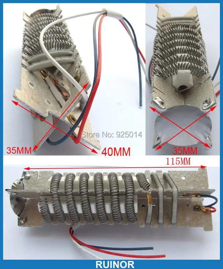 220V 1600W 120 Degree -590 Degree heating core element bracket mica heater for Hot air gun