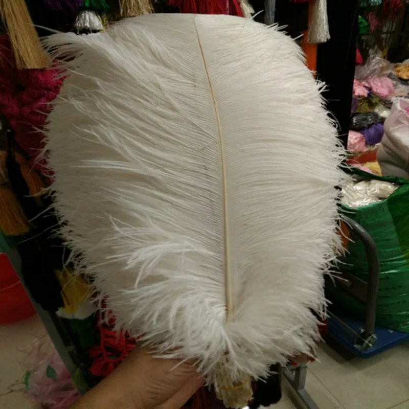 10 PCS natural white ostrich feather 45-50 cm / 18 to 20 inches ostrich plumage performance headwear clothing plumes decoration