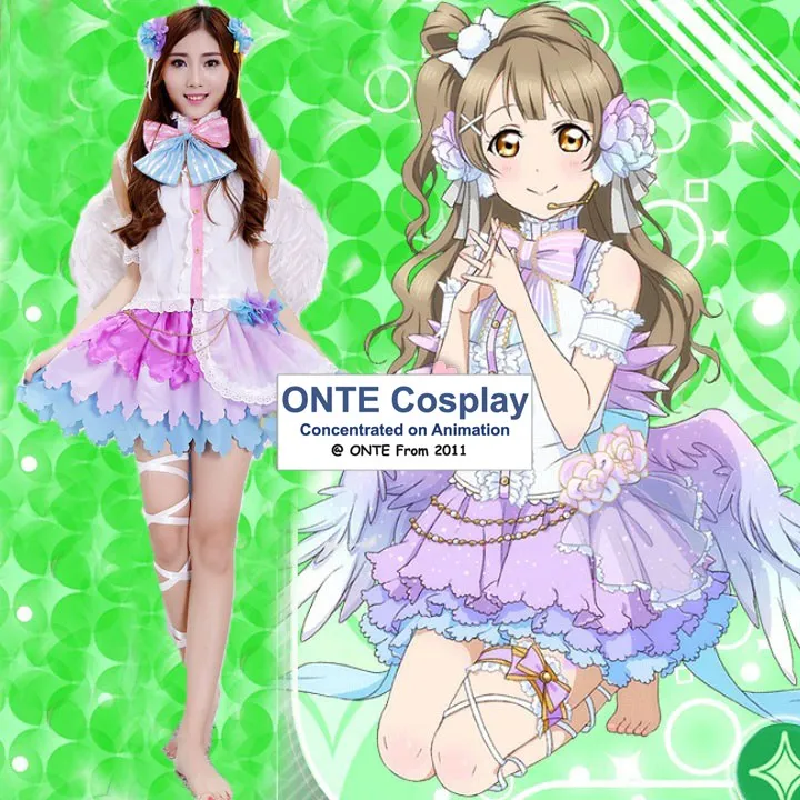 Liefde Leef Alle Leden Wit Dag Engelenvleugels Jurk Cosplay Kostuums Yazawa Nico /Sonoda Umi/ Minami Kotori Lolita maid Uniform