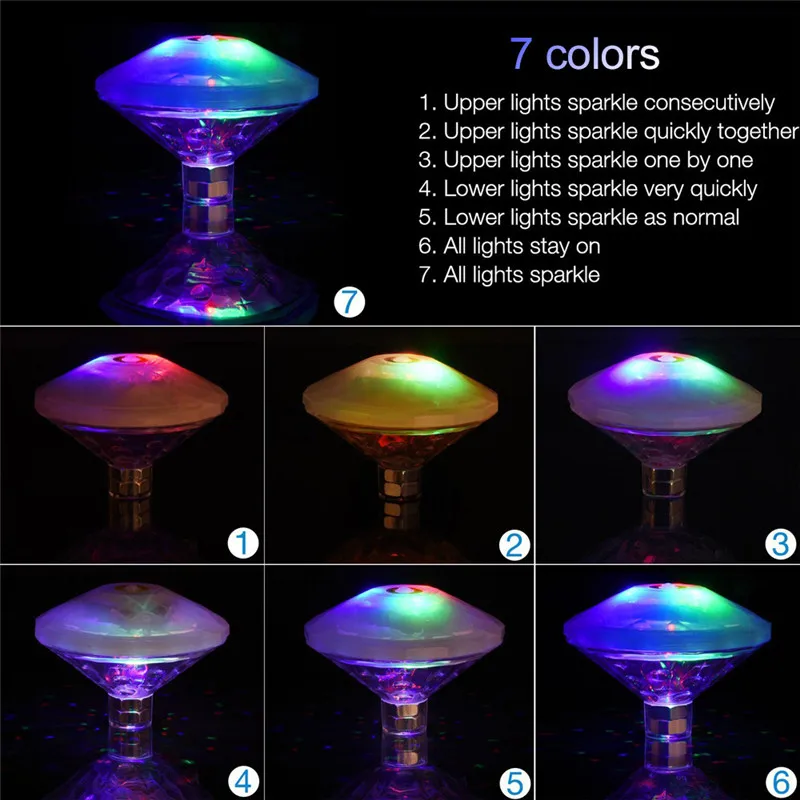 Floating Underwater Light RGB Submersible LED Disco Light Glow Show Swimming Pool Hot Tub Spa Lamp Bath Light