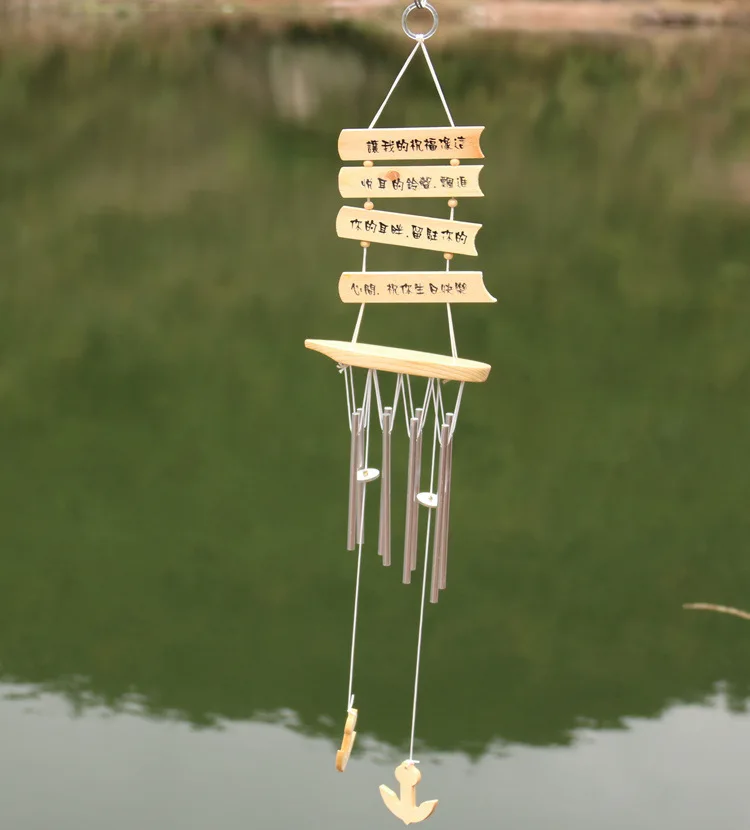 8 Solid Aluminum Tubes Metal Tubes Solid Wood Antirust Sound Chinese Characters Wind Chimes Door Yard Hanging Birthday Gifts