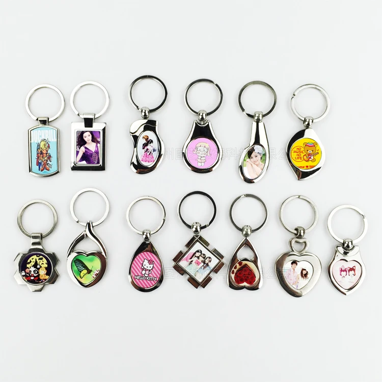 

50pcs/lots Blank Metal Key Rings Key Chian DIY Gifts Printing Sublimation Ink Transfer paper Print High Quality Free Shipping