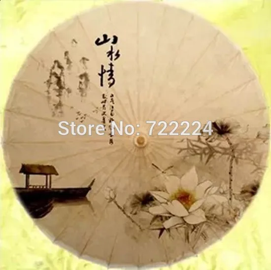 

Free shipping china element craft Dia 84cm unique chinese landscape painting ,collection,props oiled paper umbrella