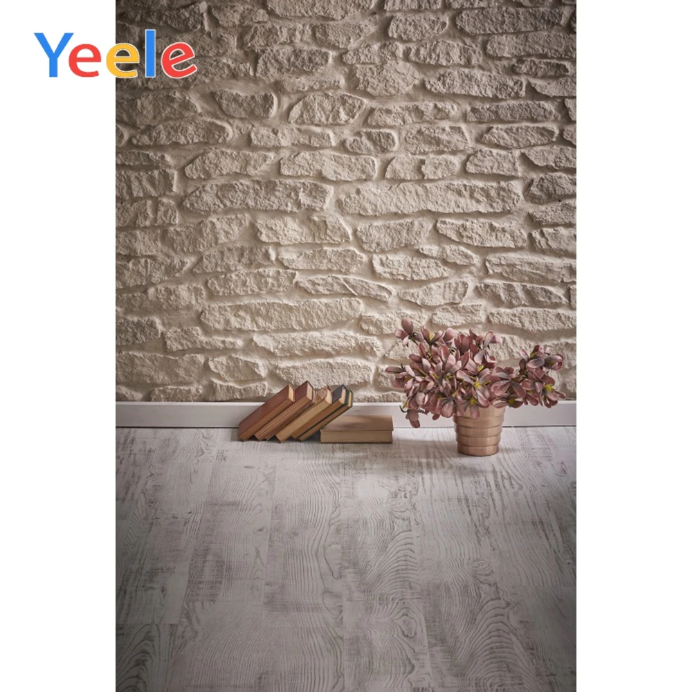 Yeele Art Flowers Book Stone Wall Wooden Flooring Scene Photography Background Customized Photographic Backdrop For Photo Studio