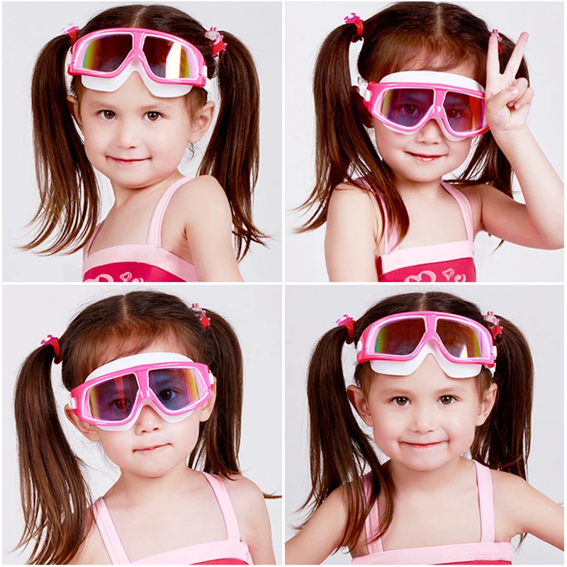 Swimming Goggles Comfortable Silicone Large Frame Adjustable Swim Glasses Children Anti-Fog UV Waterproof  Swimming Eyewear