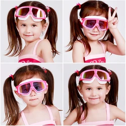 Lunettes de natation confortables en Silicone, grande monture réglable, pour enfants, Anti-buée, UV, étanche