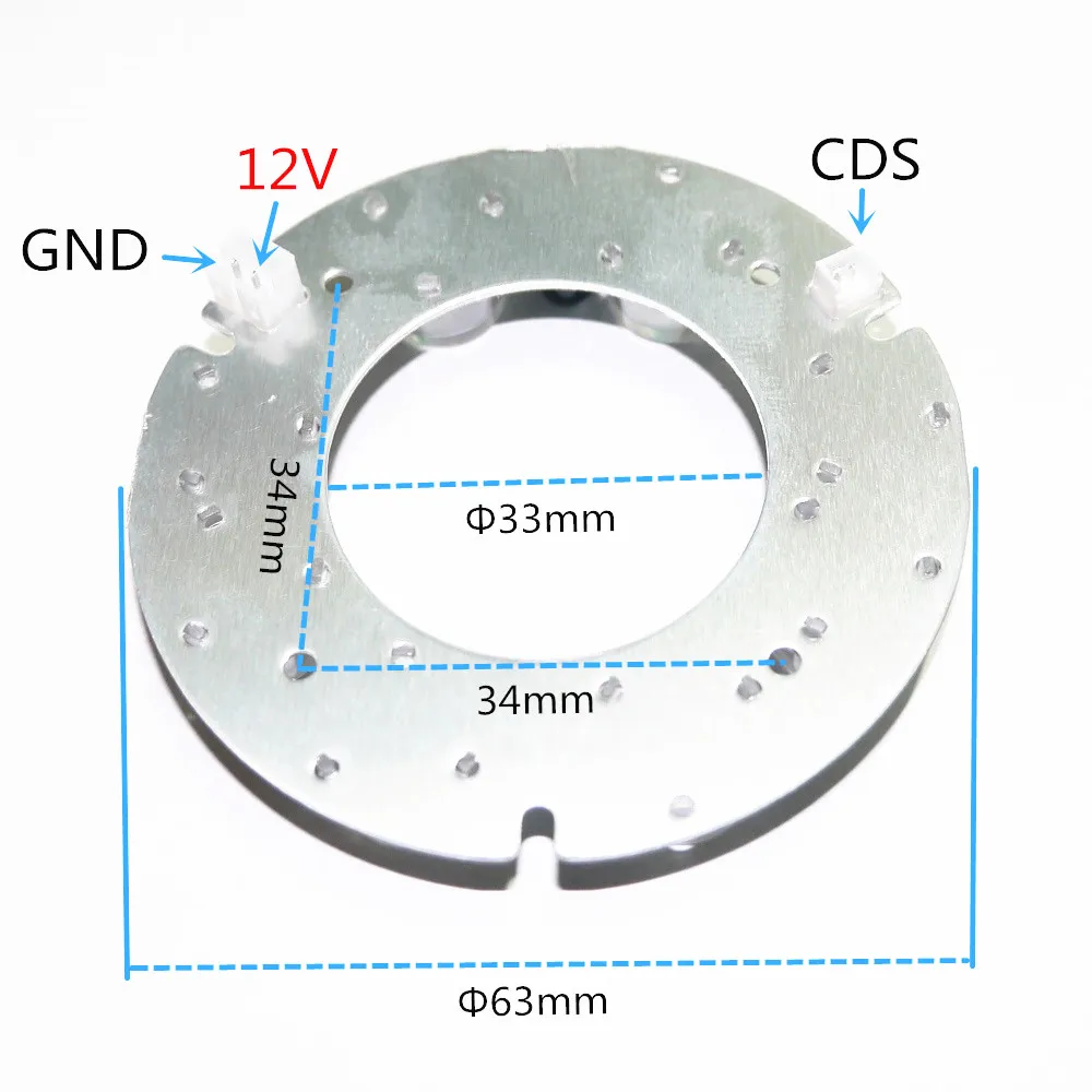 CCTV Accessories infrared light 8 Grain IR LED board for Surveillance cameras night vision diameter 63mm