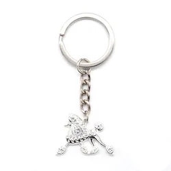 Hot Sale Women's Alloy Key Chains Jewelry Poodle Movement Dog Key Chains