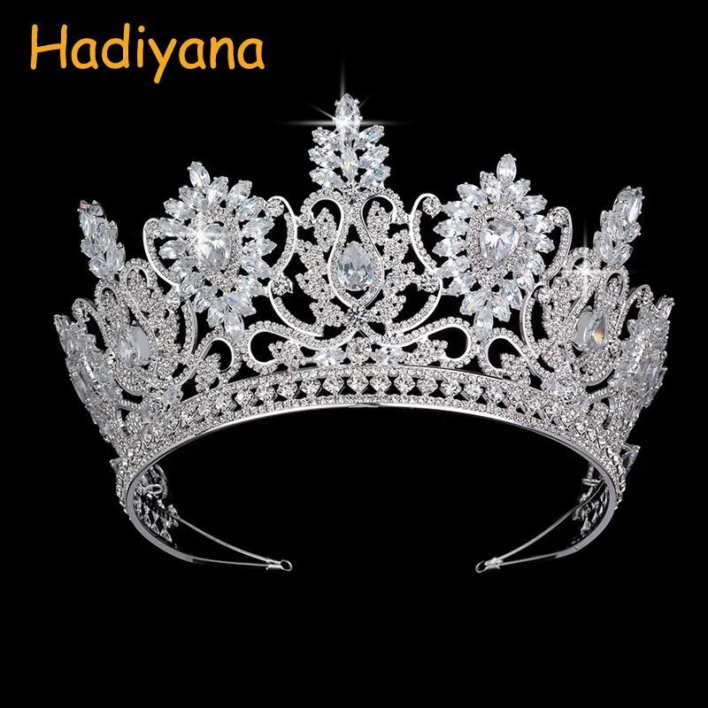 Tiaras And Crowns Wedding Bridal Vintage Pattern Styles High Quality Cubic Ziconia Tiara Women Elegant BC4593 Corona Princesa