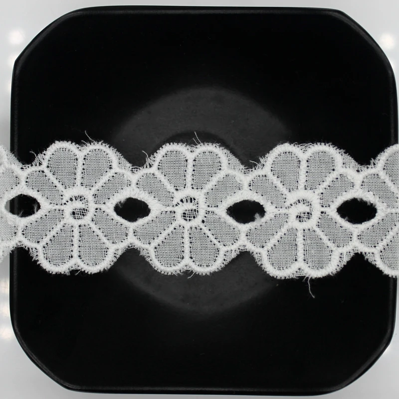 Cusack 7 yard 644 centimetri Off White Lace Trim Applique Cotone per il Costume Passamanerie Nastro Tessuti Per La Casa Per Cucire Tessuto di Pizzo