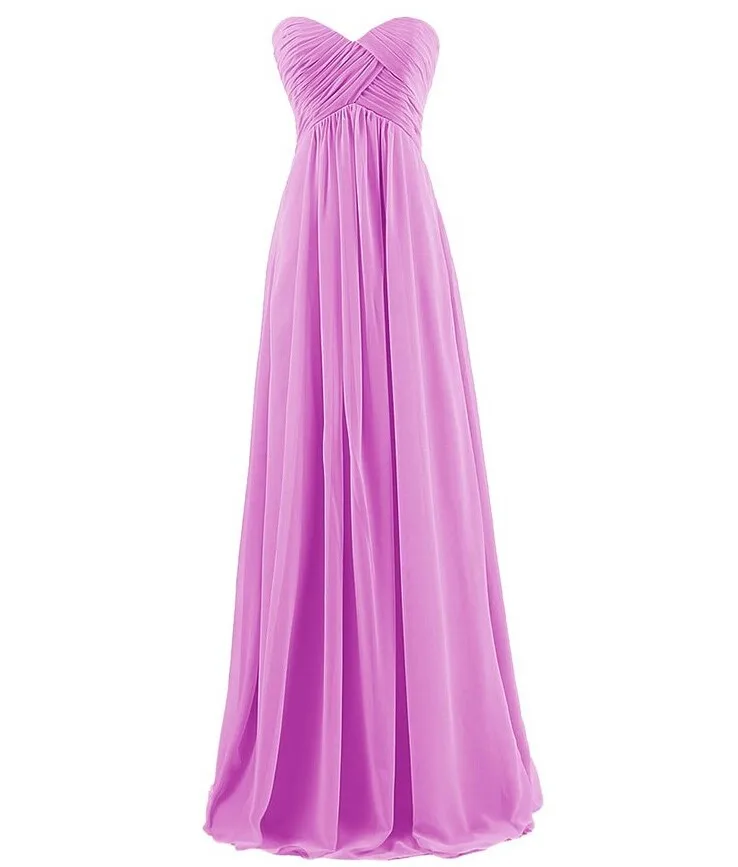 Real Photo Elegant Pleat Cheap Long Prom Dress 2018 new Chiffon Sweetheart Party Dress Sexy vestidos longo Evening Gowns