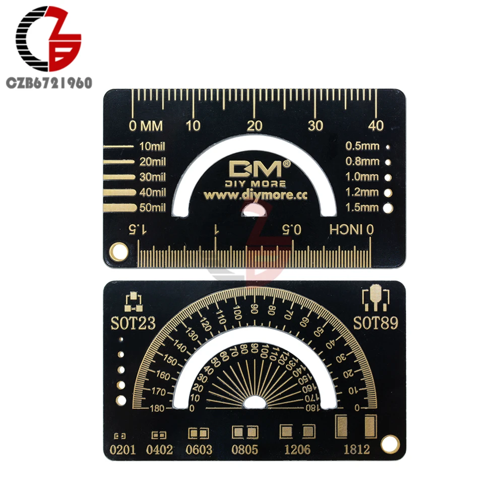 4CM 15CM Multifunction PCB Ruler Measuring Tool Resistor Capacitor Chip IC SMD Package Unit for Electronic Engineer Keychain