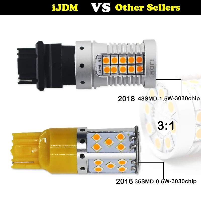 iJDM No Hyper Flash 3156 LED Canbus T25 PY27W PY27/7W Car led Light 3030 SMD Amber White Red  Auto Brake Lights Turn Signal Bulb