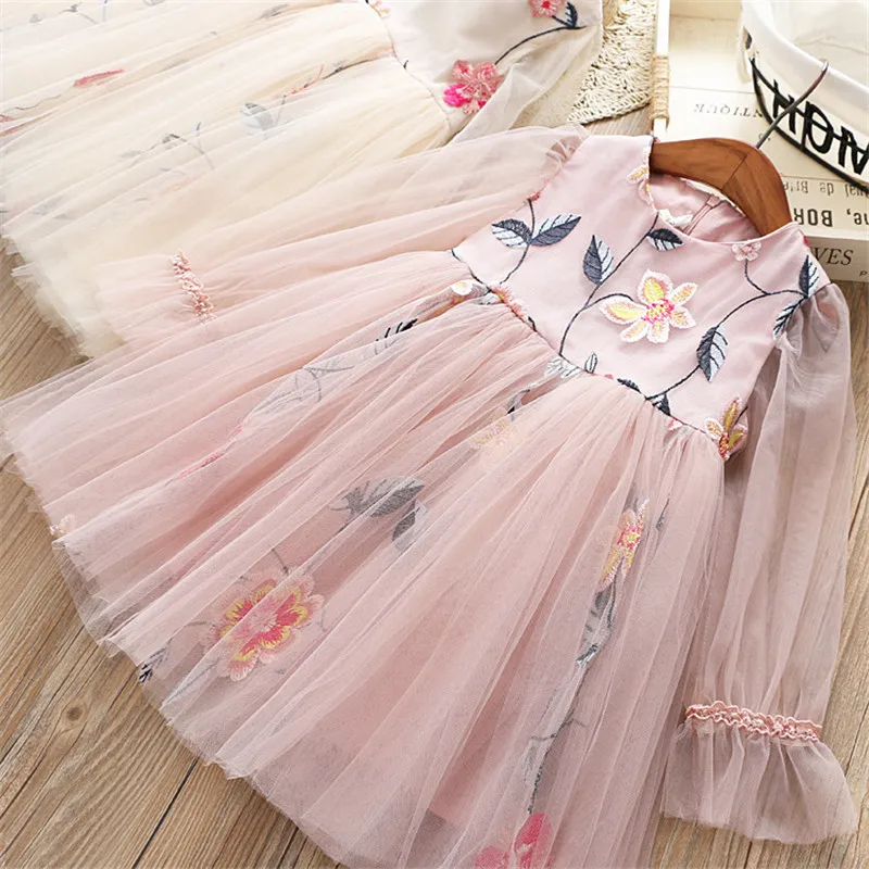 2-7 years High quality girl dress 2019 spring new fashion casual lace Chiffon flower kid children clothing girl princess dress