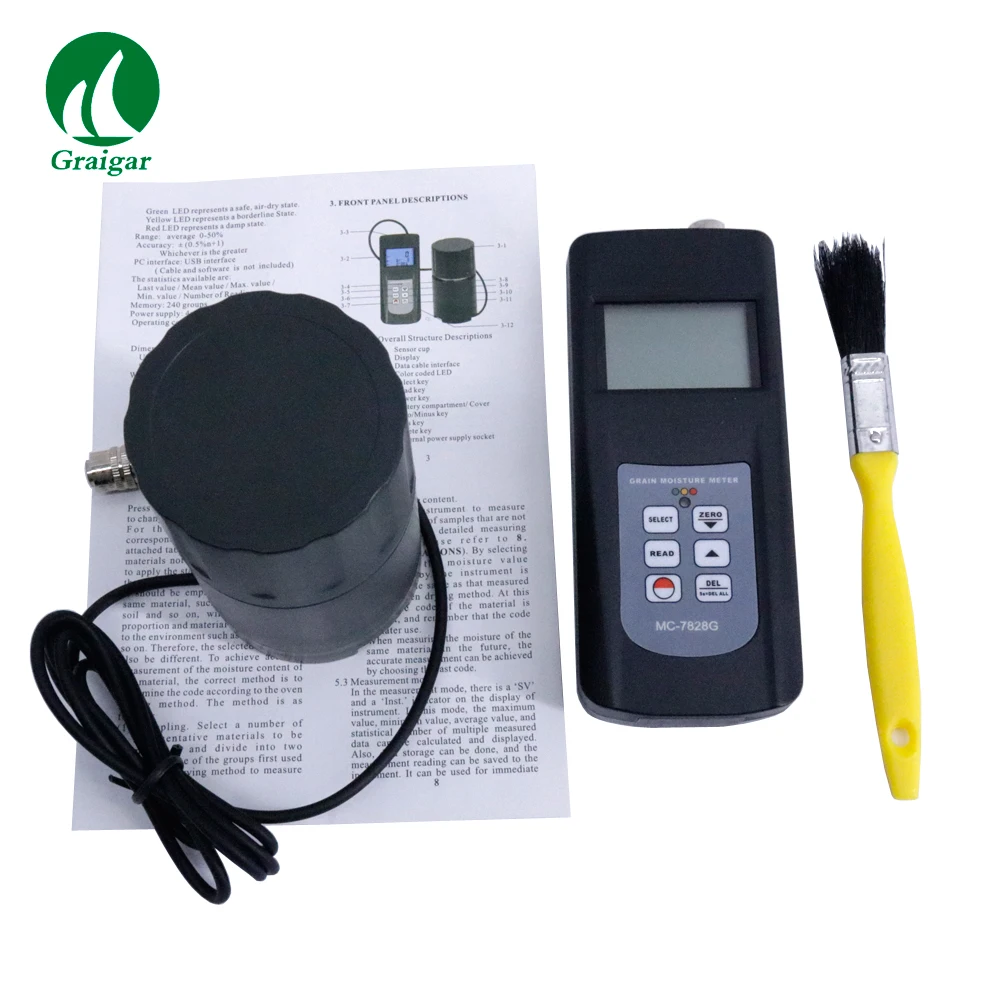 Medidor de humedad de grano tipo taza de MC-7828G, probador Digital de humedad MC7828G