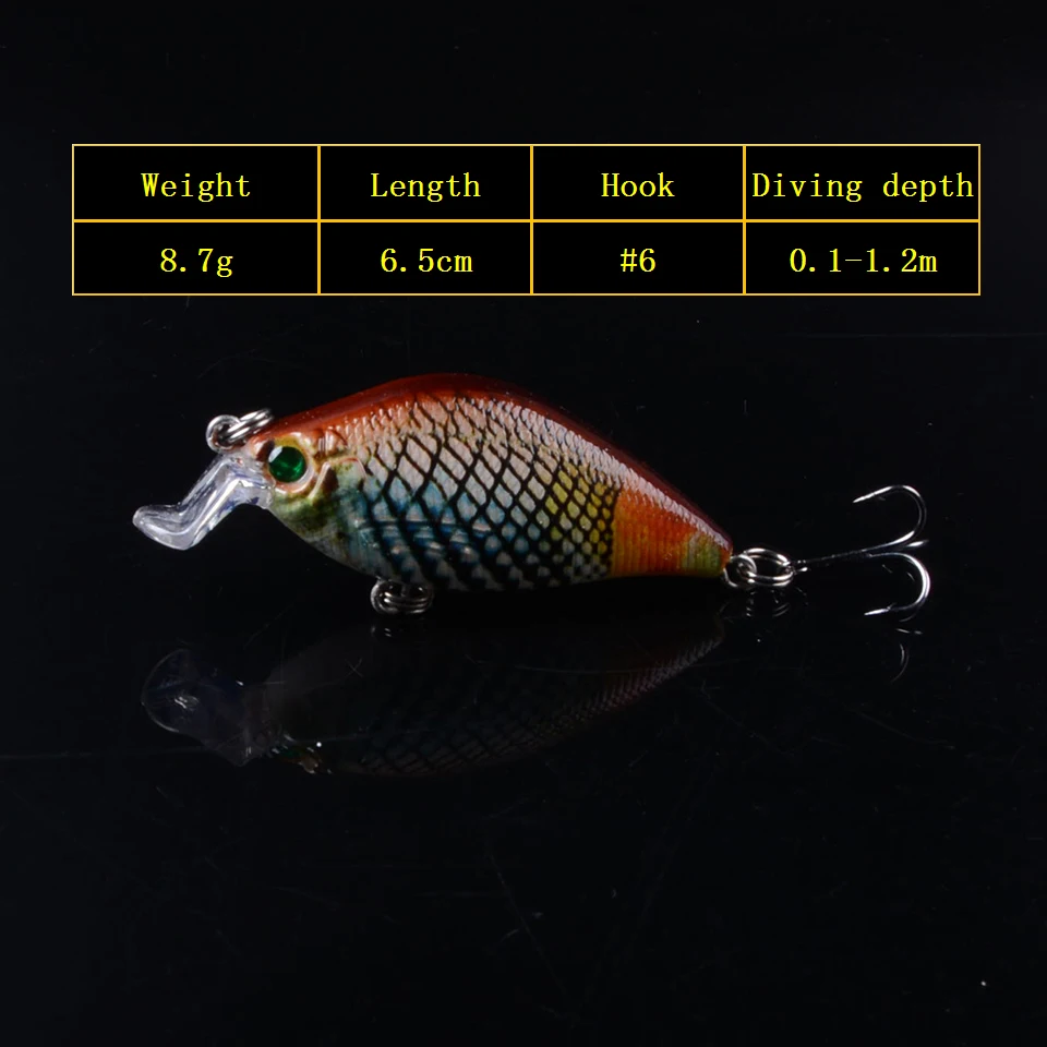 1 PCS 6.5 cm 8.7g Vissen Lokken Minnow Crankbait Harde Aas Tight Wobble Slow sinking Jerkbait Visgerei