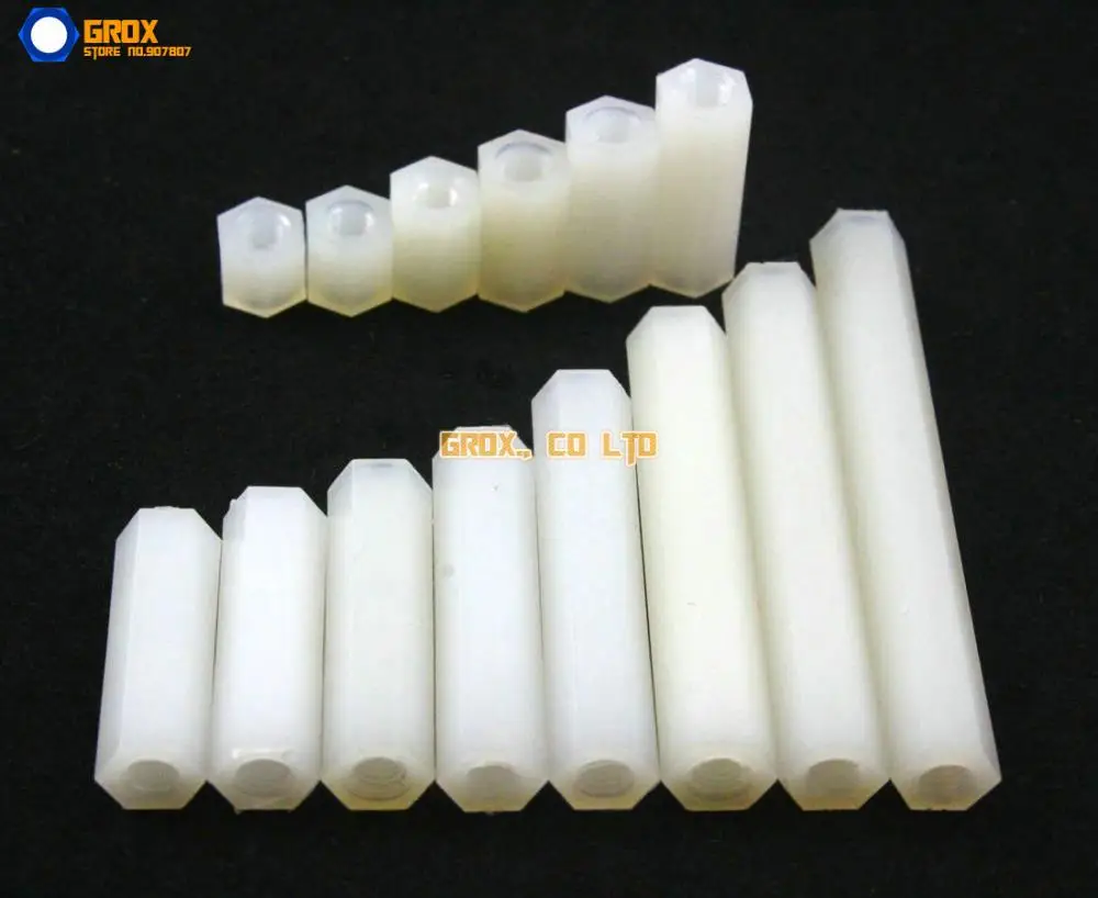 100 Pieces Nylon M3 x 30mm Female PCB Motherboard Standoff Spacer