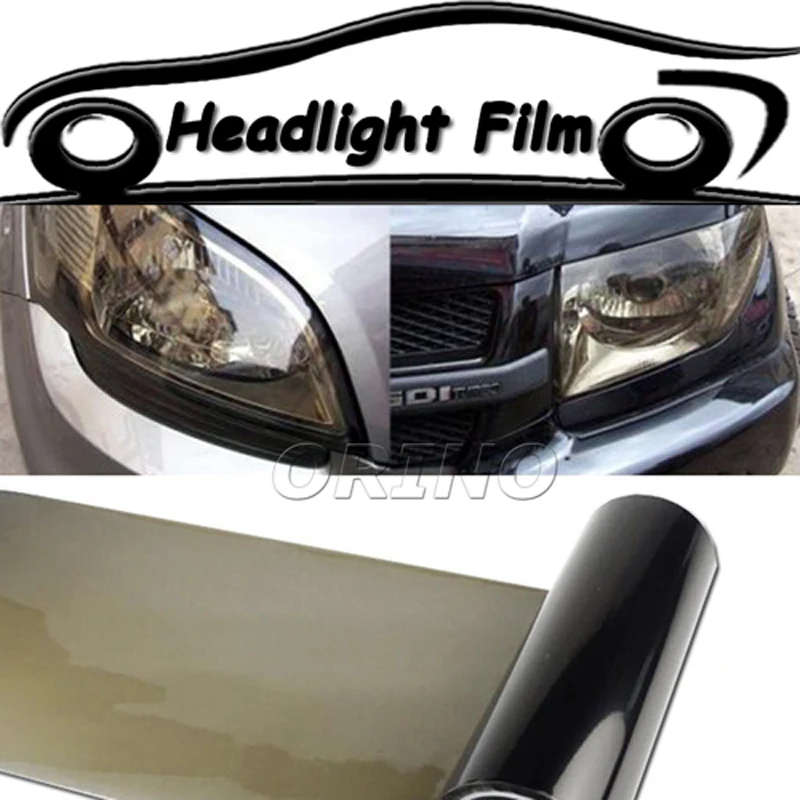 1 Roll Light Smoke Black Headlight Film Car Truck Tint Taillight Headlight Lamp Light Vinyl Film Wrap 12 Colors Size: 0.3x10m