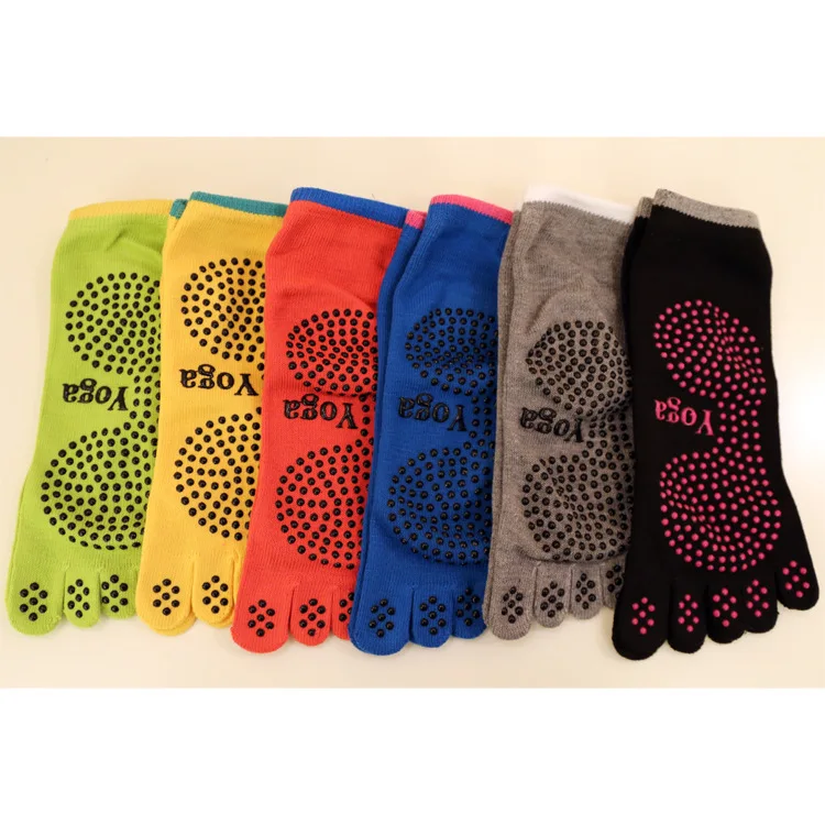 Five Finger Socks Cotton Split Toe Five Toed Socks All Finger Women Anti-slip Dance Ballet Gym Fitness Sports Pilates Socks